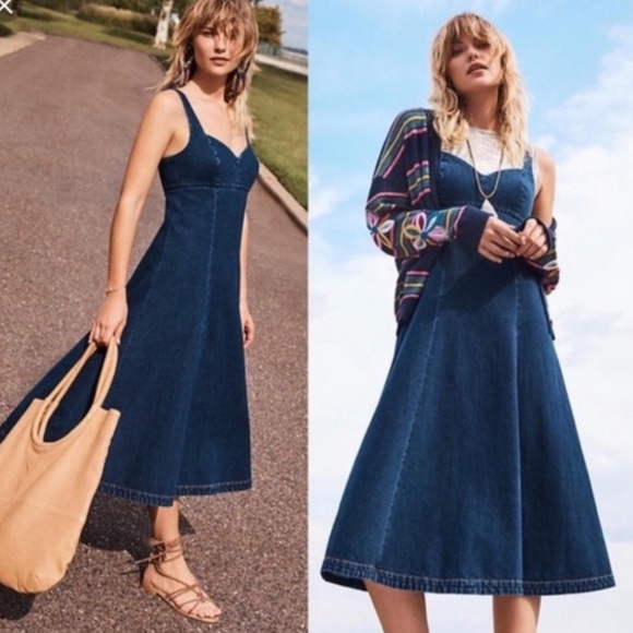 Anthropologie Blue Denim Sleeveless Dress - Picture 9 of 9